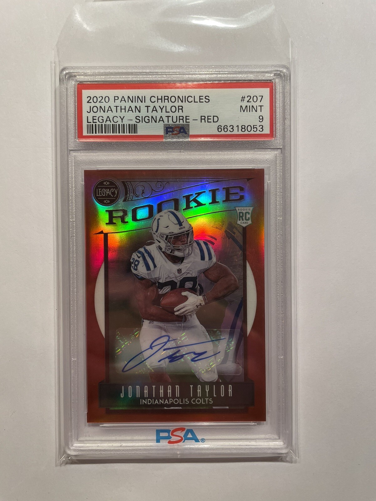 Jonathan Taylor Panini Chronicles Legacy #207 Signature-Red