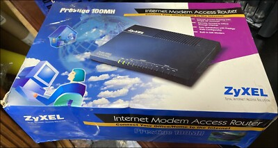 Zyxel Prestige 100MB 4-Port Modem router for analog phone line used
