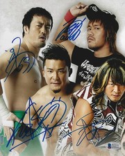 Hiroshi Tanahashi Tetsuya Naito Taguchi & Kushida Signed 8x10 Photo BAS COA NXT