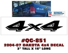 Qg-851 2004 2005 2006 2007 Dodge - Dakota 4x4 Bed Decal - Each - Licensed