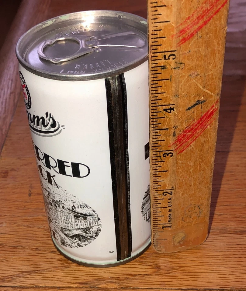Lata de cerveza Hamm's vintage tira lengüeta vacía años 70 original 12 oz stock preferido Foto 4 de 4