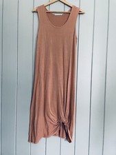 Grade & Gather Midi Dress S Small Pink Sleeveless Jersey Knit Knotted