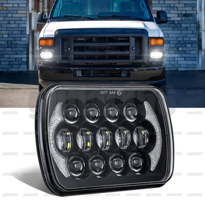 For Ford  E-100 E-150 E-250 E-350 Econoline 5x7'' inch LED Headlight Hi/Lo DRL H4