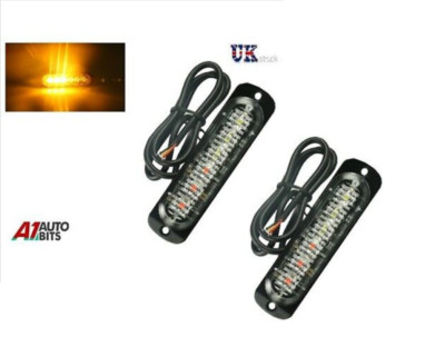 2x 12 V 24 V 6 LED gelb Strobe blinkende Recovery Lightbar LKW Leuchtfeuer Lichter neu
