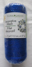 Floral Garden Decorative Mesh  Dark Blue  6" X 5 yards NEW