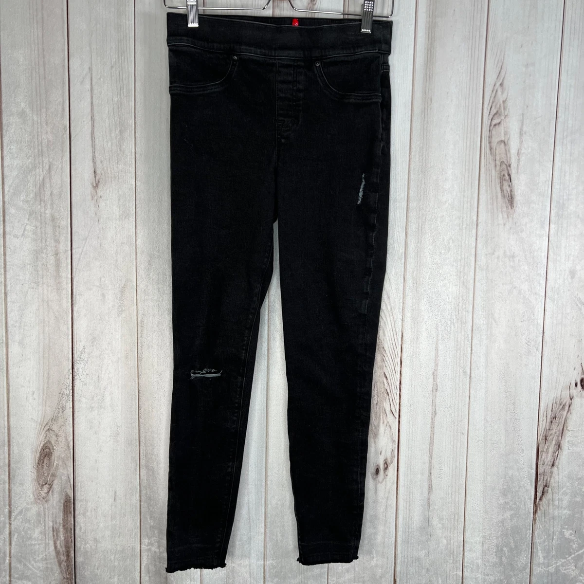 Spanx Vintage Distressed Ankle Skinny Jeans Black Size Small