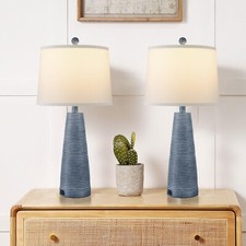 Nightstand Lamp Bedside Lamps Set of 2 Desk Lamps Vintage Rustic Farmhouse Ta...