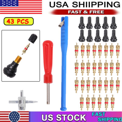 43PCS/Kit Valve Stem Installation Remover Repair Tool Puller Car Tire Plug Core