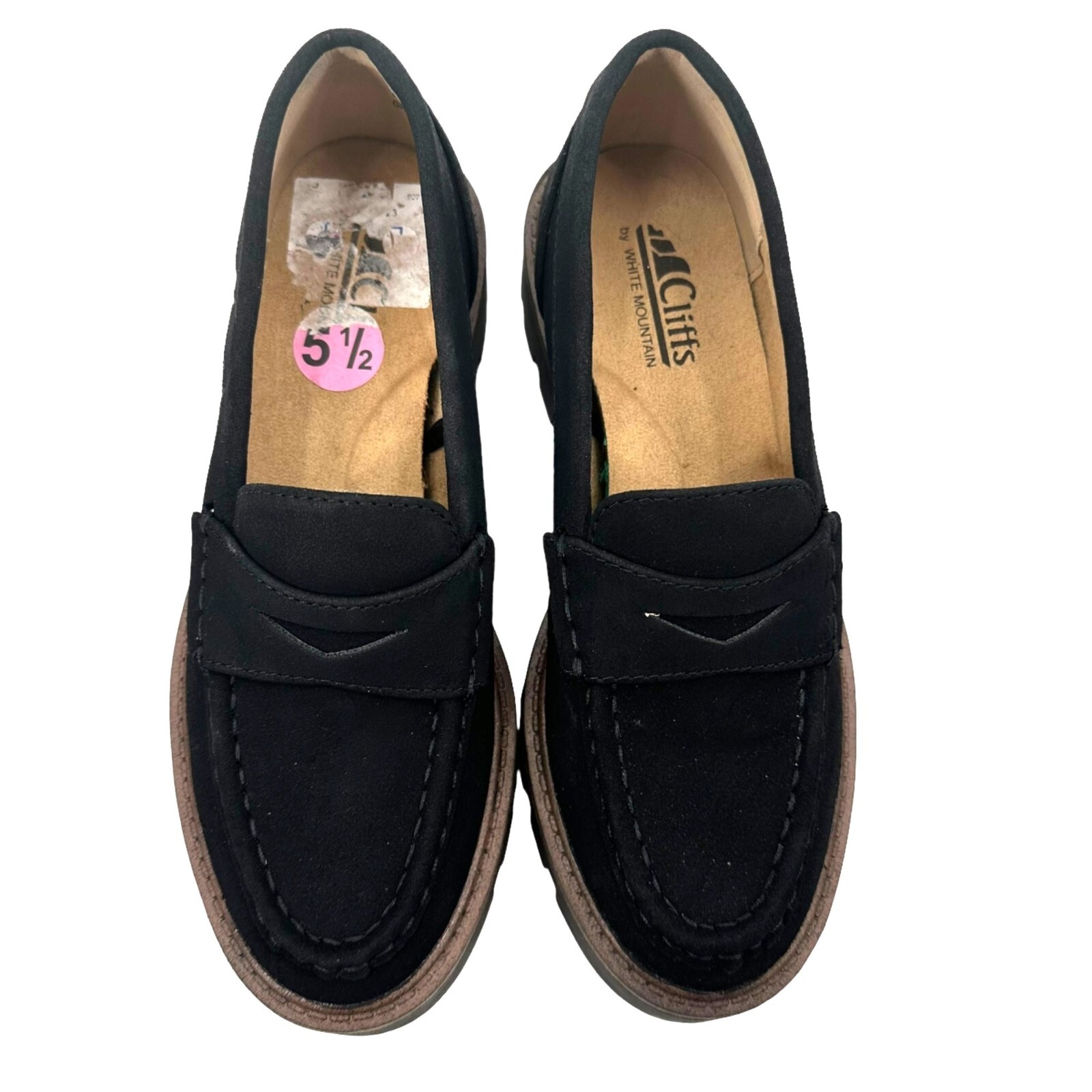 SAOLA Mocassino da montagna bianco nuovo senza scatola Gunner suola a strappo plateau nero scamosciato scarpe grosse 5 5