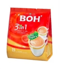 10 X PACKS BOH 3 in 1 Instant Tea Caramel (15 Stick Packs x 19g) FREE SHIPPING