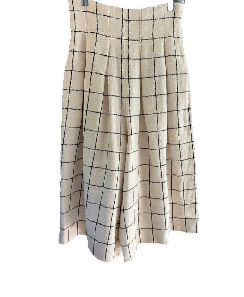 Calça Bermuda Rochas Paris Janela Perna Larga Culotte Cintura Alta Tamanho 40 Nova com etiquetas