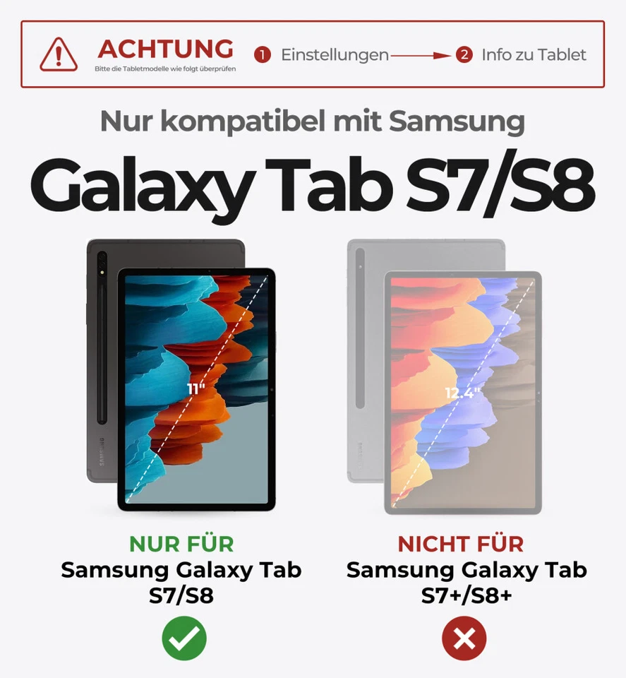 Dexnor Tastatur Hülle für Samsung Galaxy Tab S8/S7 mit Multi-Touch Trackpad - Bild 2 von 4