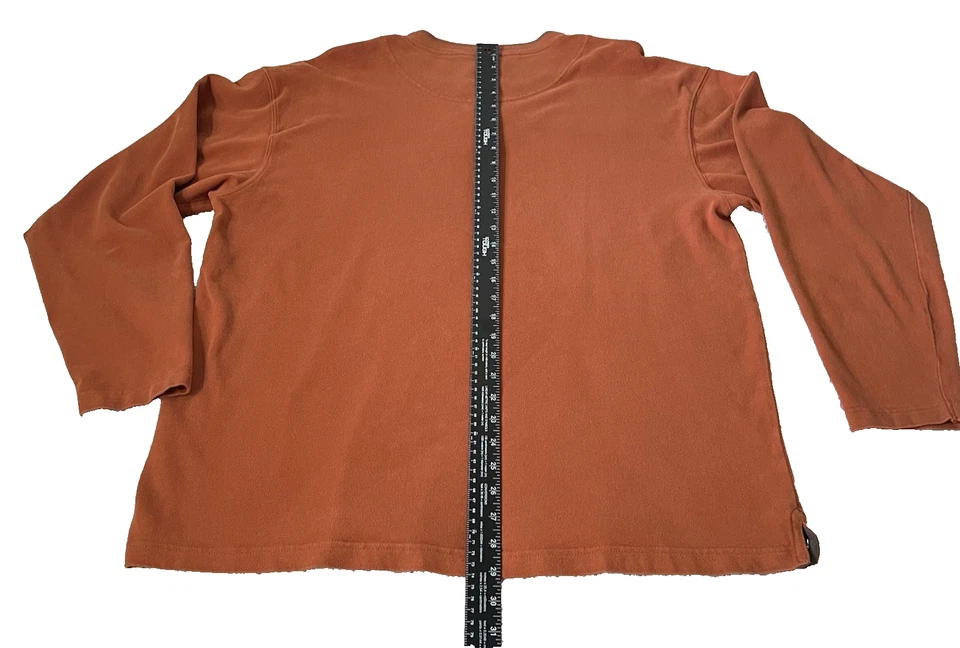 Columbia Henley Mens Tshirt Large L/S heavyweight rust color one-button closure - Image 2 of 4