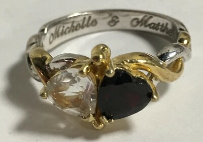 Bradford Exchange 24K Gelbgold/Sterlingsilber 2 Herzen schlagen als 1 Ring - SCHÖN