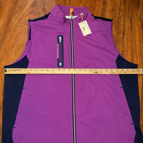 NEW Peter Millar Men's Hyperlight Fuse Vest Full Zip Purple Performance Sz XL - Picture 7 of 12