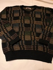 Jantzen Men's Vintage Long Sleeve Sweater Size Large Made in USA 1980-90's block