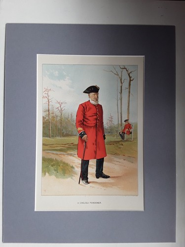 A Chelsea Pensioner  -  Lithograph Print 1900s