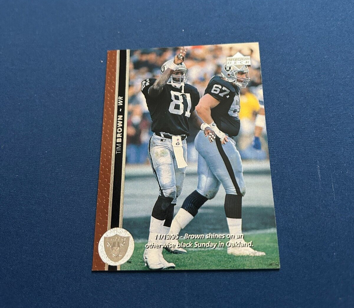 1996 Upper Deck Football Tim Brown #59 HOF Set Break NM