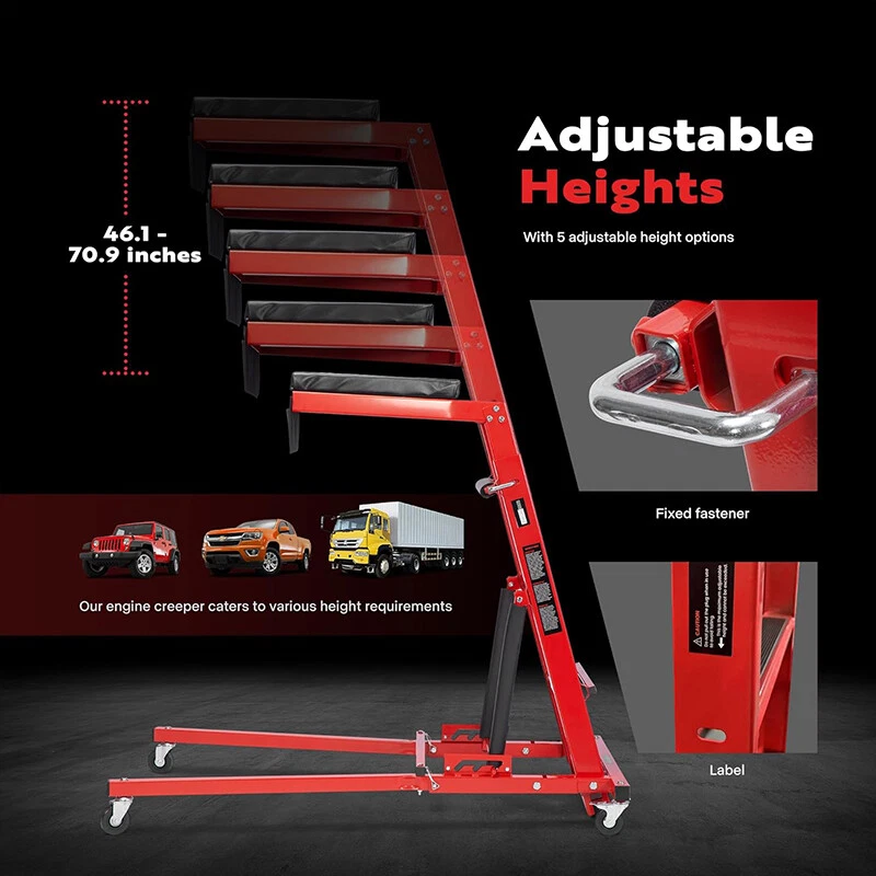 Automotive Topside Creeper 400LBS Adjustable 46"-71" Foldable Engine Creeper — 第 2/4 张图片