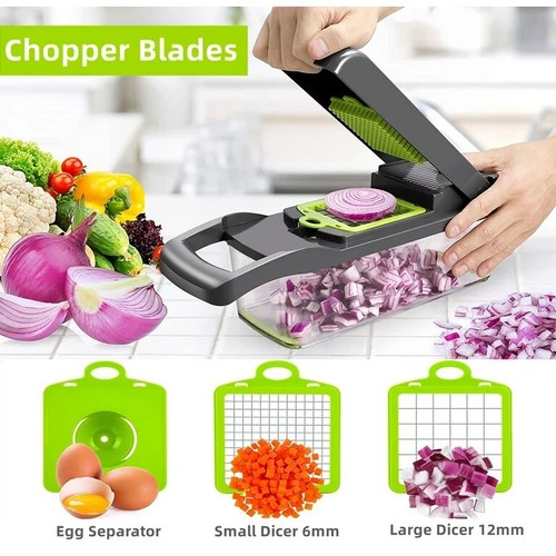 14pc Veggie Chopper Set: Slicer, Grater, Cutter, Container, More - Picture 3 of 6