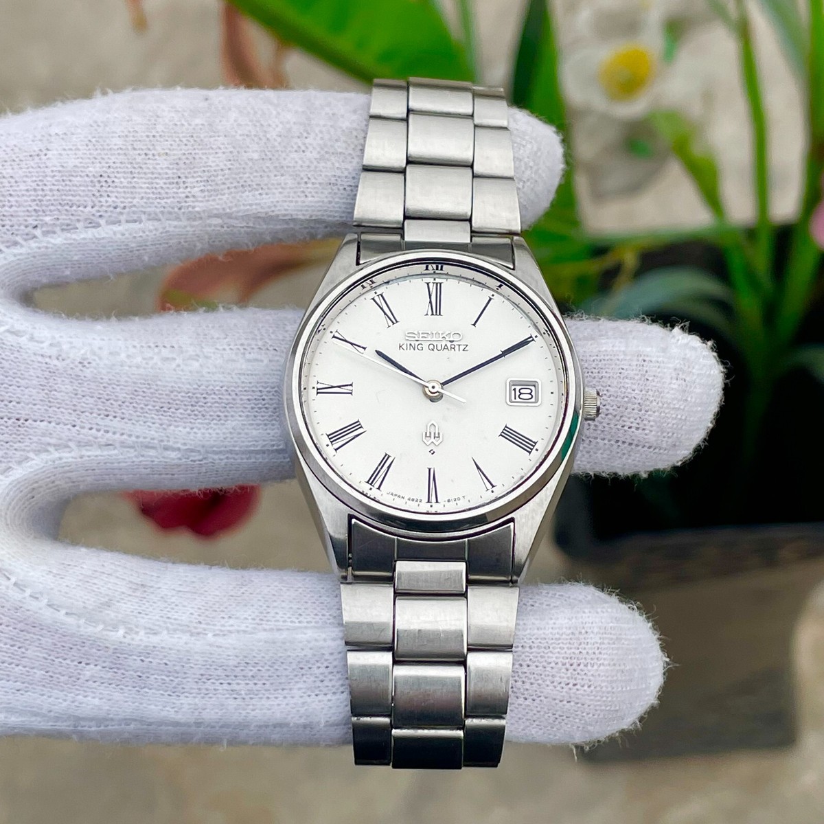 稼働 SEIKO KING QUARTZ 腕時計 デイト メンズ 4822 q