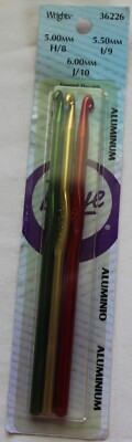 Wright's Boye Aluminum Crochet Hook Set Sizes H(8), I(9) & J(10) Model 36226