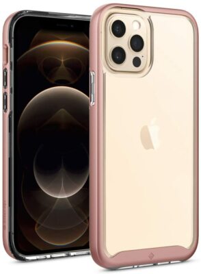 Caseology Skyfall Coque pour iPhone 12 Pro pour iPhone 12 (2020) Or rose