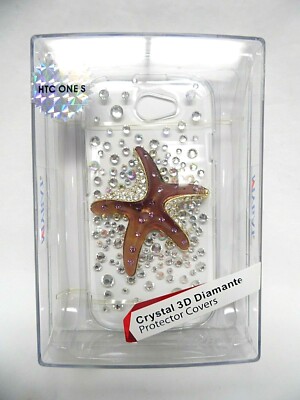 Mybat HTC ONE S Crystal 3D Diamante Bling STARFISH Transparent Phone Cover