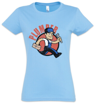 Plumber Damen T-Shirt Metal Roofer Pipefitter Installateur Wrench Craft Artisan