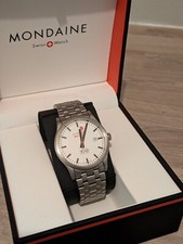 Image of Mens Rare Mondaine Helvetica  1 Day Date  With Original Box & Papers.
