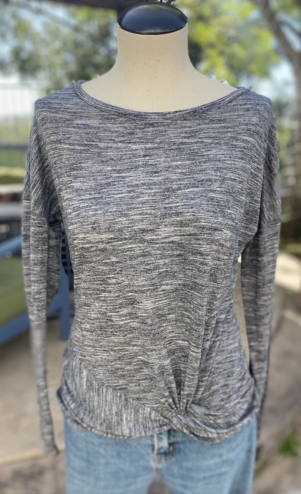athleta essence twist long sleeve heather yoga shirt