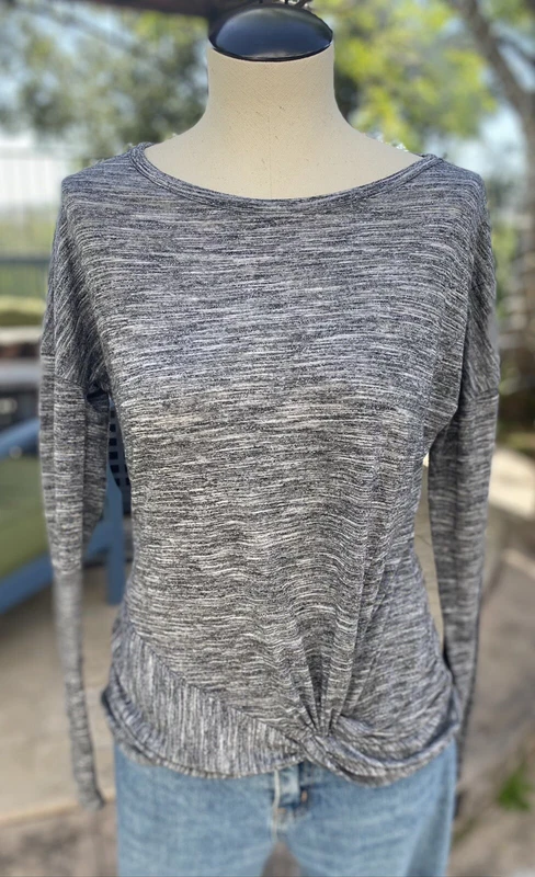 athleta essence twist long sleeve heather yoga shirt