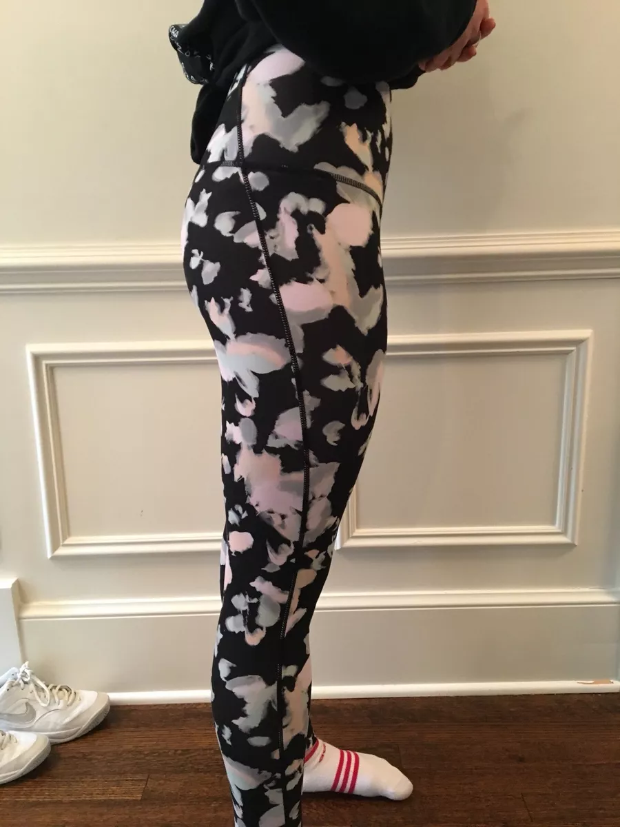 ZELLA WOMENS YOGA LEGGINGS IN BLACK FLORAL XS EXTRA SMALL