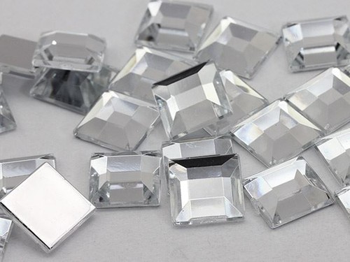 12mm Assorted Colors Flat Back Acrylic Square Gems - 125 Pieces - Picture 4 of 4