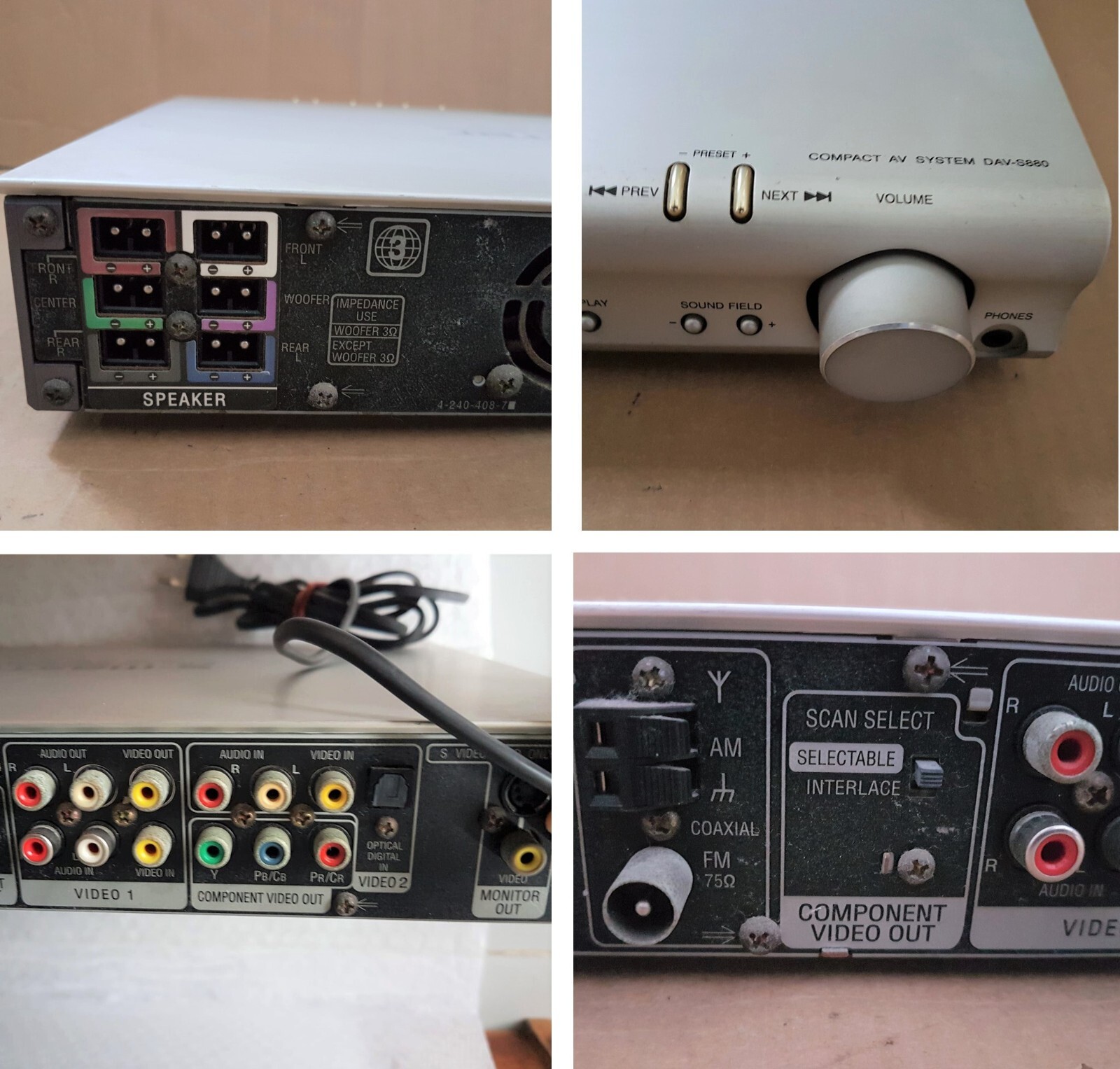 Sony AV system DAVS880, Receiver Amplifier, Made in KOREA, 600 Watts