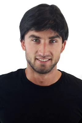 WIG ME UP Herrenperücke Perücke Herren Männer Schwarz Black Kurz Scheitel 20 cm GFW1168-1B