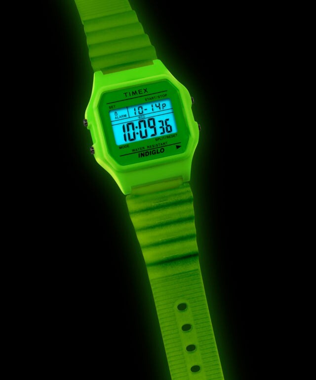 Timex T80 34MM RESIN STRAP DIGITAL WATCH GLOW IN DARK TW2Y02600 | eBay