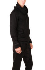  550 Helmut Lang Men Black Long-Sleeve Pullover Sweater Hooded Sweatshirt Size M