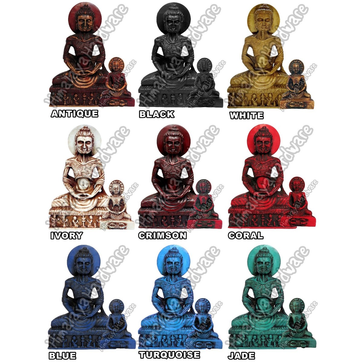 Fasting Buddha of Lahore Resin Statue: sculpture figure Buddhist