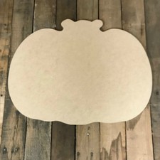 Wide Pumpkin with Stems, Unfinished Wood Shape, Fall Cutout, Wooden Craft