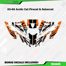 Orange Racing Graphics kit fits Arctic Cat Sabercat Firecat 500 600 700 F5 F6 F7