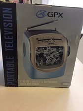Vintage Black White 5" GPX TVP2 Portable TV With AM FM Radio Mint In Box
