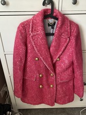 J Crew Pink Herribone Pink Coat Size Us 2 Uk 8