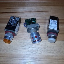 LOT OF 3 ALLEN-BRADLEY 800MR-PT16S 800MR-PT16 PUSH-TO-TEST PILOT LIGHT BIN83