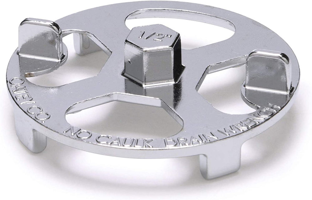 Oatey 42239 Brass and Plastic NoCalk Shower Drain Wrench, Stainless