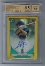 Chris Taylor 2014 Bowman Chrome 1st Bowman Auto Gold Refractor /50 BGS 9.5/10
