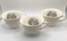 Vintage 1950s Homer Laughlin China Colonial Times Gold Lace Footed Cups Set of 3