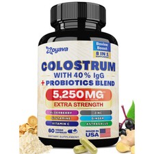 Bovine Colostrum Capsules 5250 MG Grass Fed Cow Colostrum Supplements 60