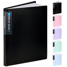 Sooez Art Portfolio 9"x12", 40 Pockets Large Display 9"x12" - 1 Pack, Black