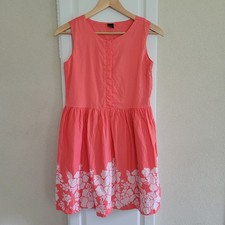 Gap Kids Sleeveless Coral Floral Border Dress Size XXL 14-16